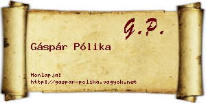 Gáspár Pólika névjegykártya